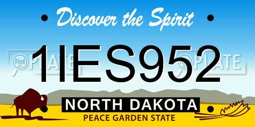 1IES952 North Dakota License Plate