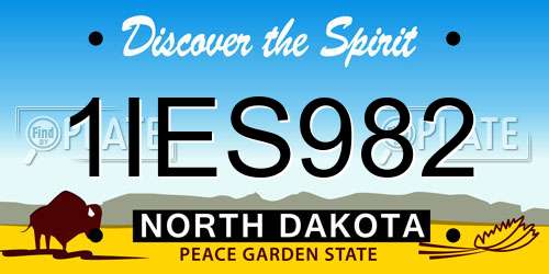 1IES982 North Dakota License Plate