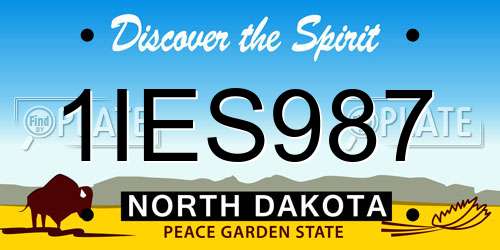1IES987 North Dakota License Plate