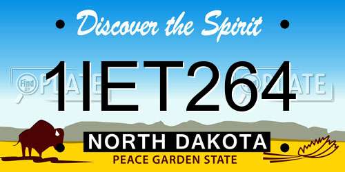 1IET264 North Dakota License Plate