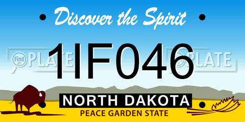 1IF046 North Dakota License Plate