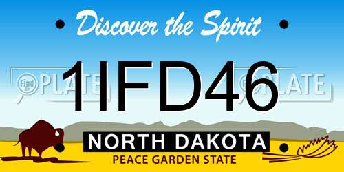 1IFD46 North Dakota License Plate