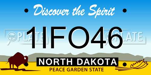 1IFO46 North Dakota License Plate