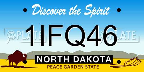 1IFQ46 North Dakota License Plate