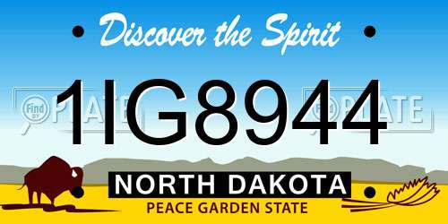 1IG8944 North Dakota License Plate