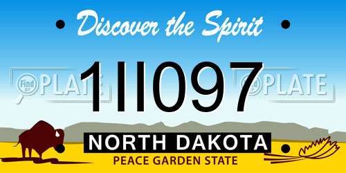 1II097 North Dakota License Plate