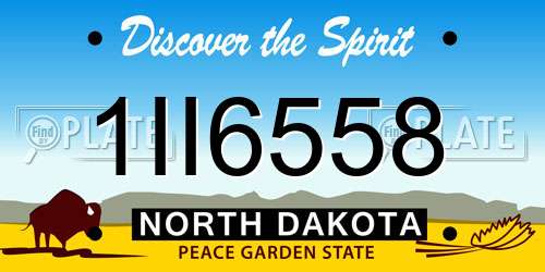 1II6558 North Dakota License Plate