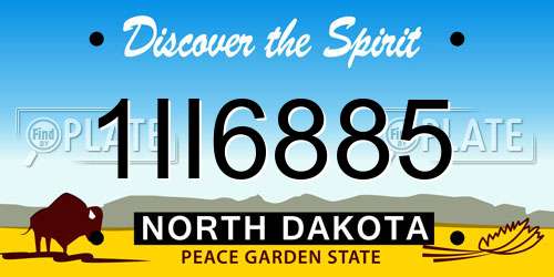 1II6885 North Dakota License Plate