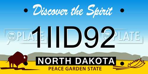 1IID92 North Dakota License Plate