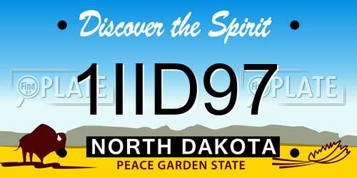 1IID97 North Dakota License Plate