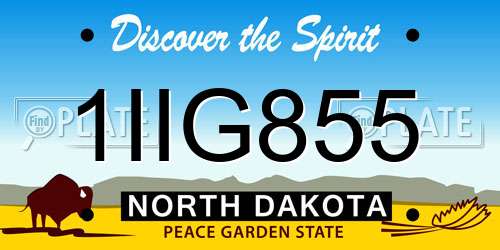1IIG855 North Dakota License Plate