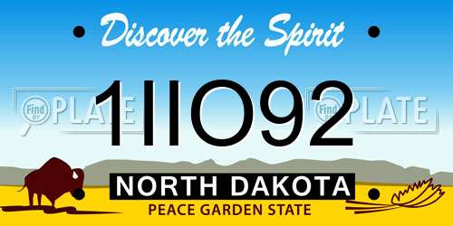 1IIO92 North Dakota License Plate