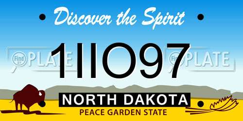 1IIO97 North Dakota License Plate