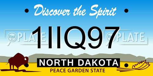 1IIQ97 North Dakota License Plate