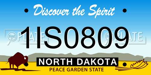 1IS0809 North Dakota License Plate