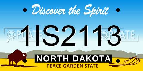 1IS2113 North Dakota License Plate