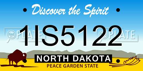 1IS5122 North Dakota License Plate