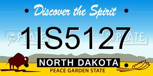 1IS5127 North Dakota License Plate