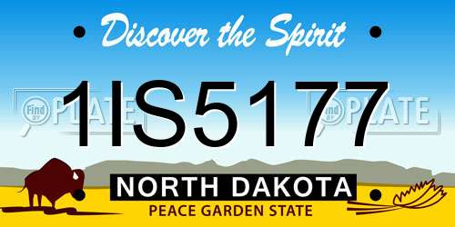 1IS5177 North Dakota License Plate