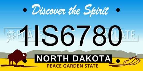 1IS6780 North Dakota License Plate