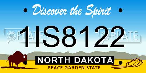 1IS8122 North Dakota License Plate
