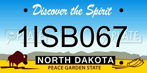 1ISB067 North Dakota License Plate