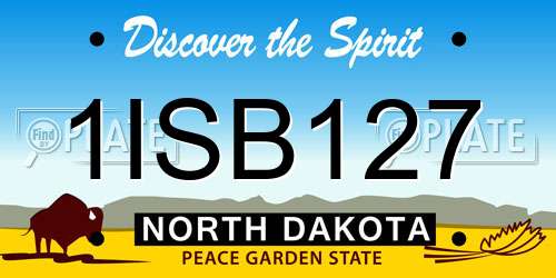 1ISB127 North Dakota License Plate