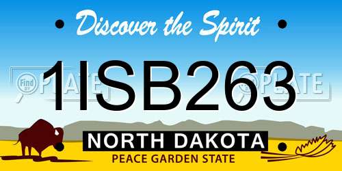 1ISB263 North Dakota License Plate