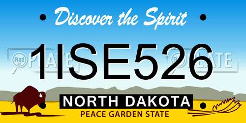 1ISE526 North Dakota License Plate