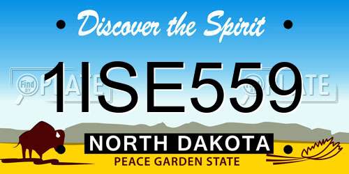 1ISE559 North Dakota License Plate