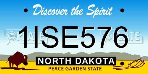 1ISE576 North Dakota License Plate