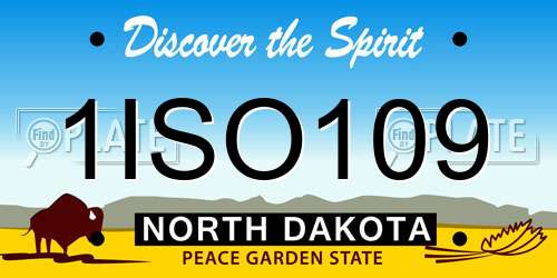 1ISO109 North Dakota License Plate