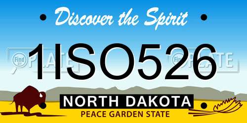 1ISO526 North Dakota License Plate