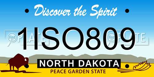 1ISO809 North Dakota License Plate