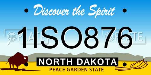 1ISO876 North Dakota License Plate