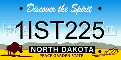 1IST225 North Dakota License Plate