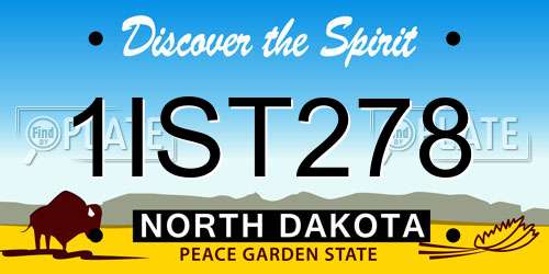 1IST278 North Dakota License Plate