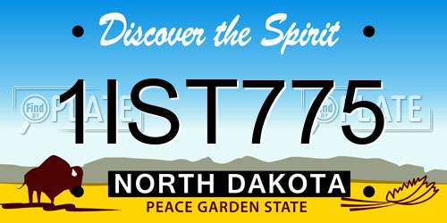 1IST775 North Dakota License Plate