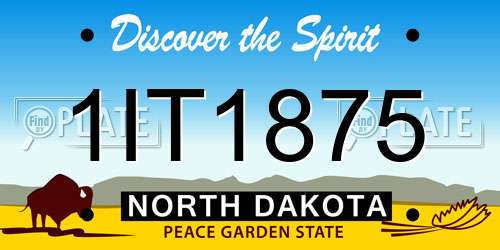 1IT1875 North Dakota License Plate