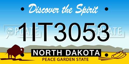 1IT3053 North Dakota License Plate