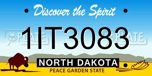 1IT3083 North Dakota License Plate
