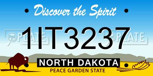 1IT3237 North Dakota License Plate
