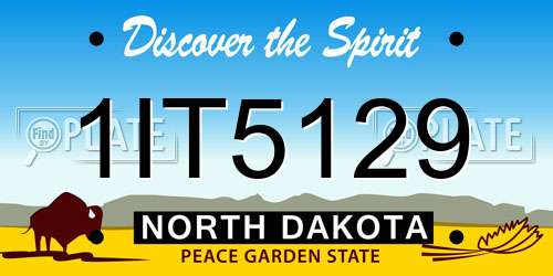 1IT5129 North Dakota License Plate