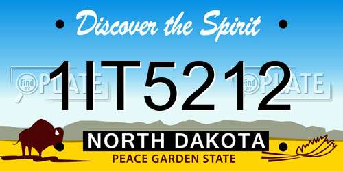 1IT5212 North Dakota License Plate