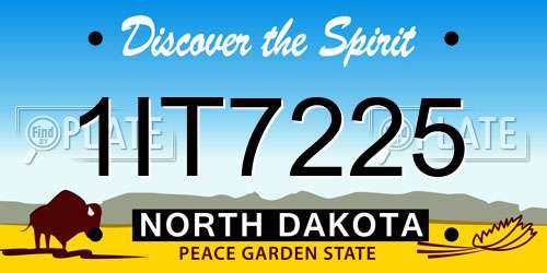 1IT7225 North Dakota License Plate