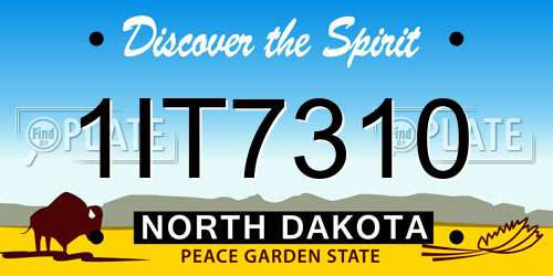 1IT7310 North Dakota License Plate