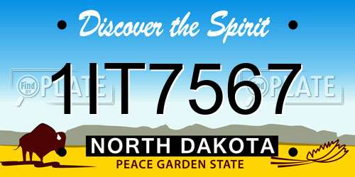 1IT7567 North Dakota License Plate