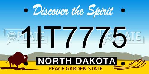 1IT7775 North Dakota License Plate