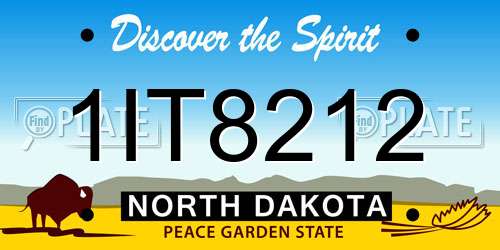 1IT8212 North Dakota License Plate