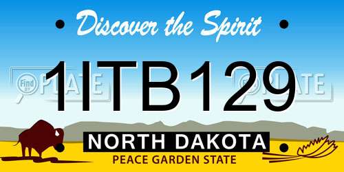 1ITB129 North Dakota License Plate